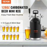Distilling & Brewing: VEVOR Beer Growler Tap System, 4L Mini Keg, 304 Stainless Steel Pressurized Beer Growler, Keg Growler with Pressure Display, CO2 Regulator Faucet, Leak-Proof Ring For Draft, Homebrew, Craft Beer