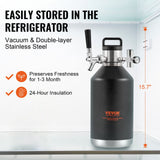 Distilling & Brewing: VEVOR Beer Growler Tap System, 4L Mini Keg, 304 Stainless Steel Pressurized Beer Growler, Keg Growler with Pressure Display, CO2 Regulator Faucet, Leak-Proof Ring For Draft, Homebrew, Craft Beer