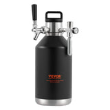 Distilling & Brewing: VEVOR Beer Growler Tap System, 4L Mini Keg, 304 Stainless Steel Pressurized Beer Growler, Keg Growler with Pressure Display, CO2 Regulator Faucet, Leak-Proof Ring For Draft, Homebrew, Craft Beer