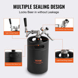 Distilling & Brewing: VEVOR Beer Growler Tap System, 5L Mini Keg, 304 Stainless Steel Pressurized Beer Growler, Keg Growler with Pressure Display, CO2 Regulator Faucet, Leak-Proof Ring For Draft, Homebrew, Craft Beer