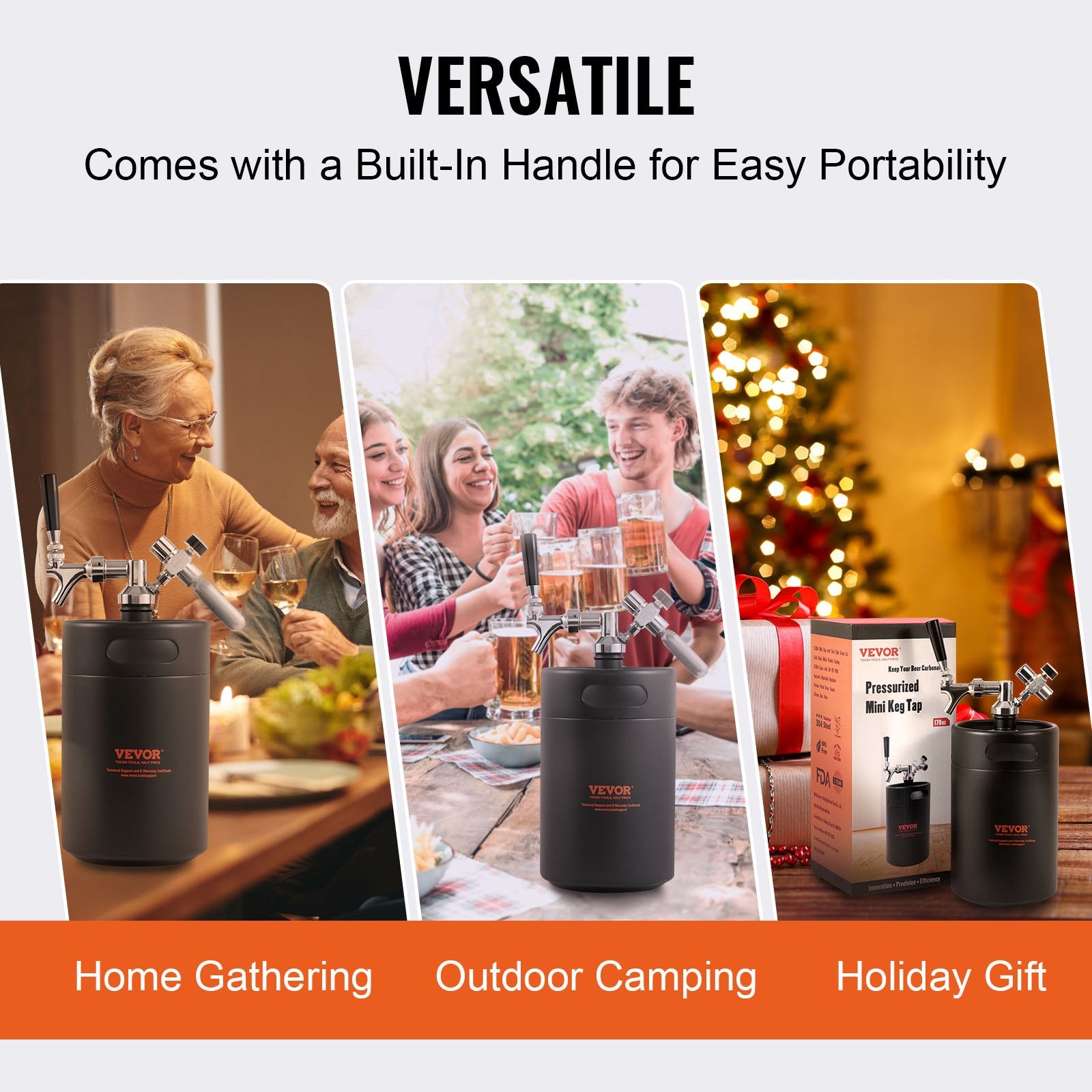 Distilling & Brewing: VEVOR Beer Growler Tap System, 5L Mini Keg, 304 Stainless Steel Pressurized Beer Growler, Keg Growler with Pressure Display, CO2 Regulator Faucet, Leak-Proof Ring For Draft, Homebrew, Craft Beer