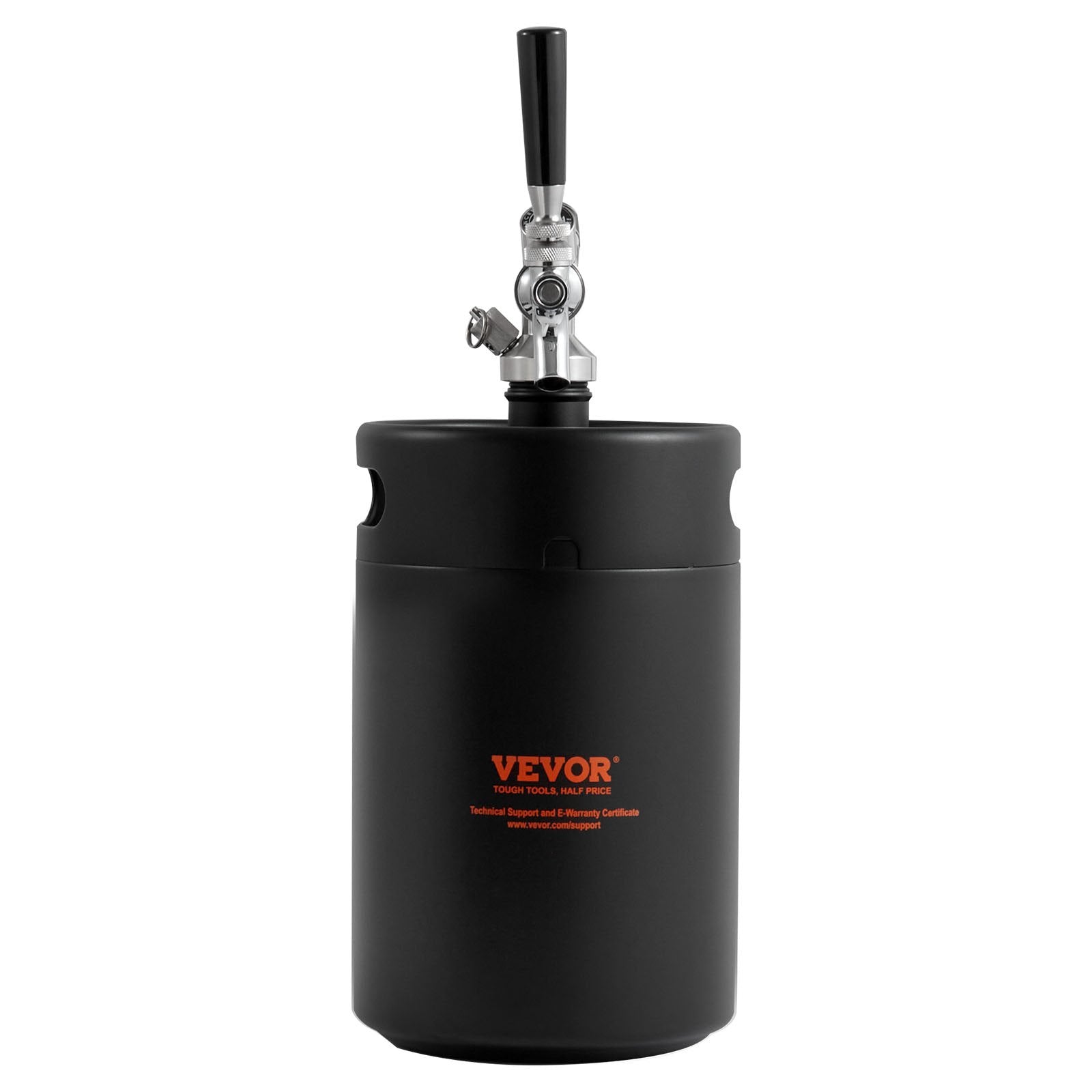 Distilling & Brewing: VEVOR Beer Growler Tap System, 5L Mini Keg, 304 Stainless Steel Pressurized Beer Growler, Keg Growler with Pressure Display, CO2 Regulator Faucet, Leak-Proof Ring For Draft, Homebrew, Craft Beer