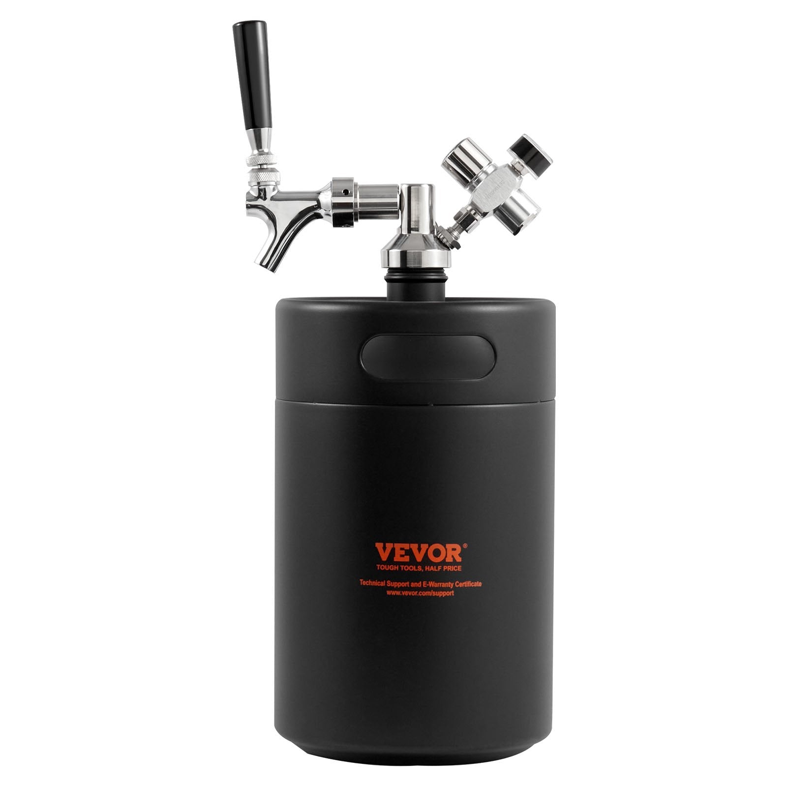 Distilling & Brewing: VEVOR Beer Growler Tap System, 5L Mini Keg, 304 Stainless Steel Pressurized Beer Growler, Keg Growler with Pressure Display, CO2 Regulator Faucet, Leak-Proof Ring For Draft, Homebrew, Craft Beer