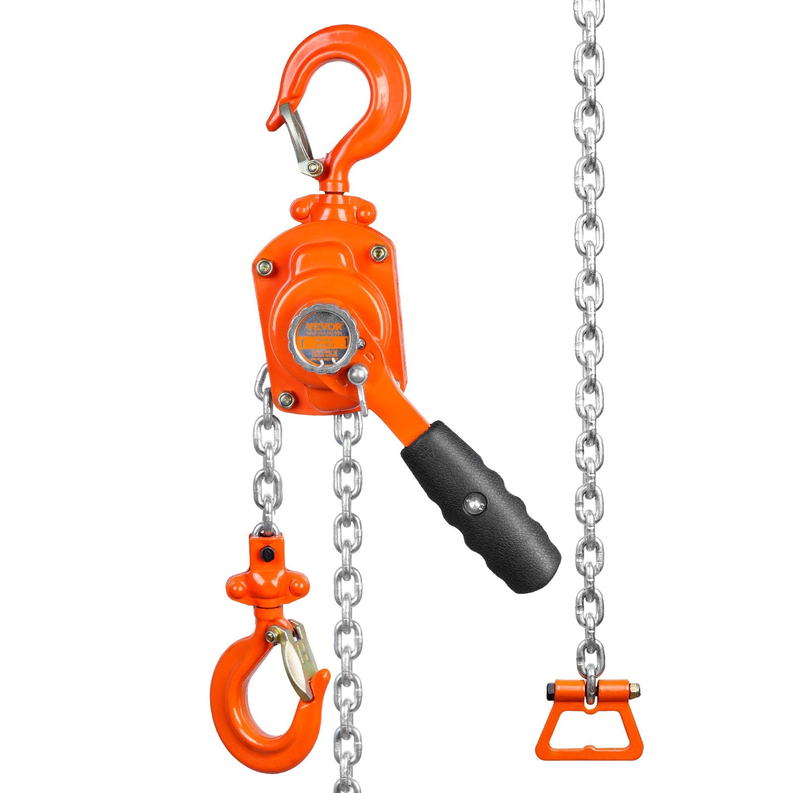 Pull Out Bins: VEVOR Manual Lever Chain Hoist, 1/2 Ton 1100 lbs Capacity 10 FT Come Along, G80 Galvanized Carbon Steel with Weston Double-Pawl Brake, Auto Chain Leading & 360° Rotation Hook, for Garage Factory Dock