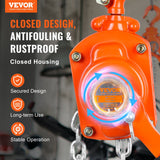 Pull Out Bins: VEVOR Manual Lever Chain Hoist, 1/2 Ton 1100 lbs Capacity 10 FT Come Along, G80 Galvanized Carbon Steel with Weston Double-Pawl Brake, Auto Chain Leading & 360° Rotation Hook, for Garage Factory Dock