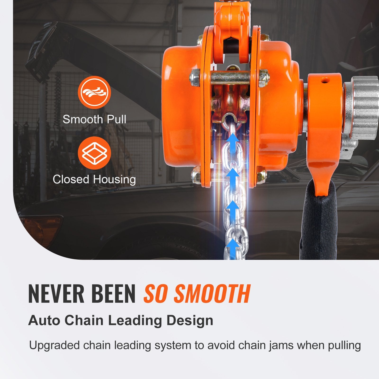 Pull Out Bins: VEVOR Manual Lever Chain Hoist, 1/2 Ton 1100 lbs Capacity 10 FT Come Along, G80 Galvanized Carbon Steel with Weston Double-Pawl Brake, Auto Chain Leading & 360° Rotation Hook, for Garage Factory Dock