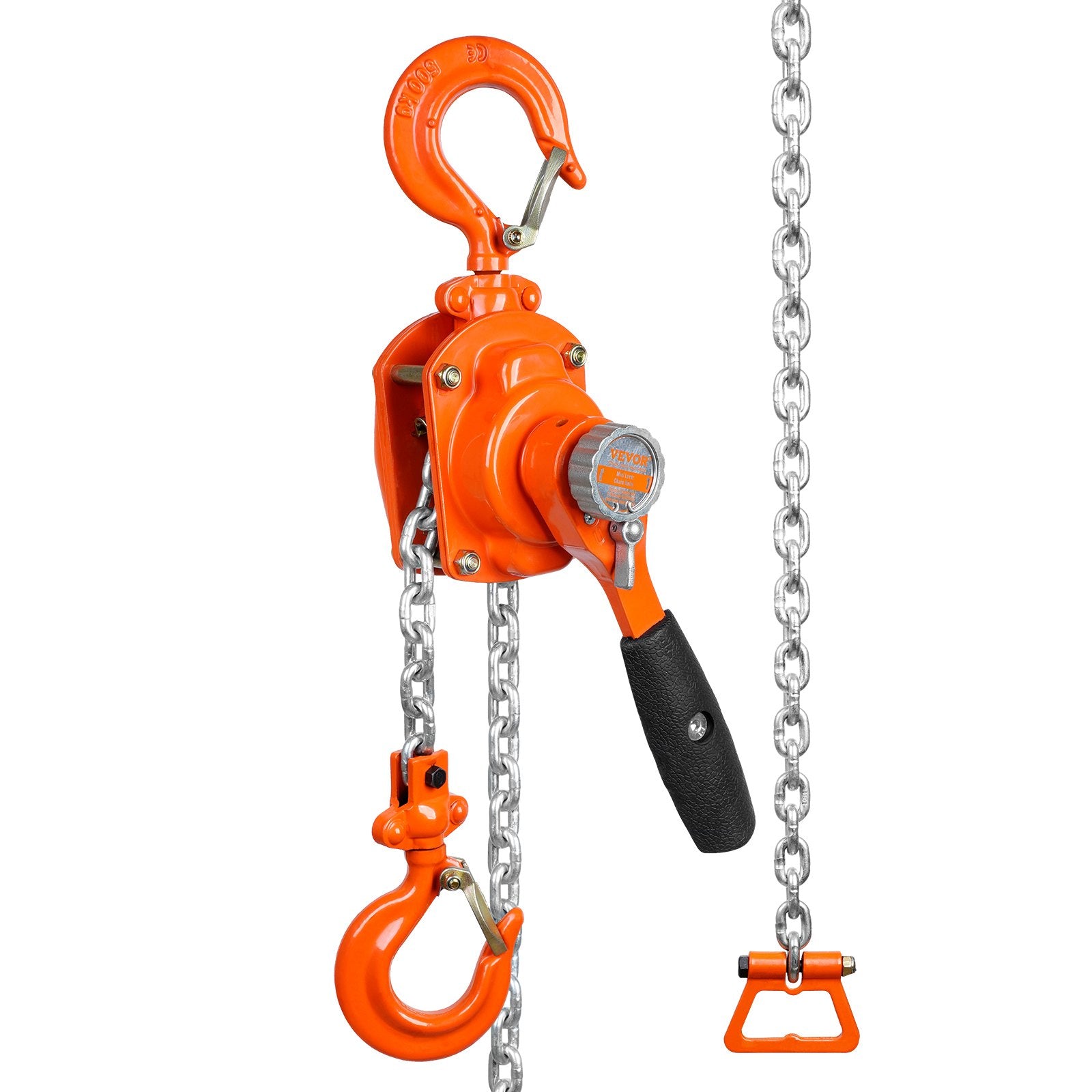 Pull Out Bins: VEVOR Manual Lever Chain Hoist, 1/2 Ton 1100 lbs Capacity 10 FT Come Along, G80 Galvanized Carbon Steel with Weston Double-Pawl Brake, Auto Chain Leading & 360° Rotation Hook, for Garage Factory Dock