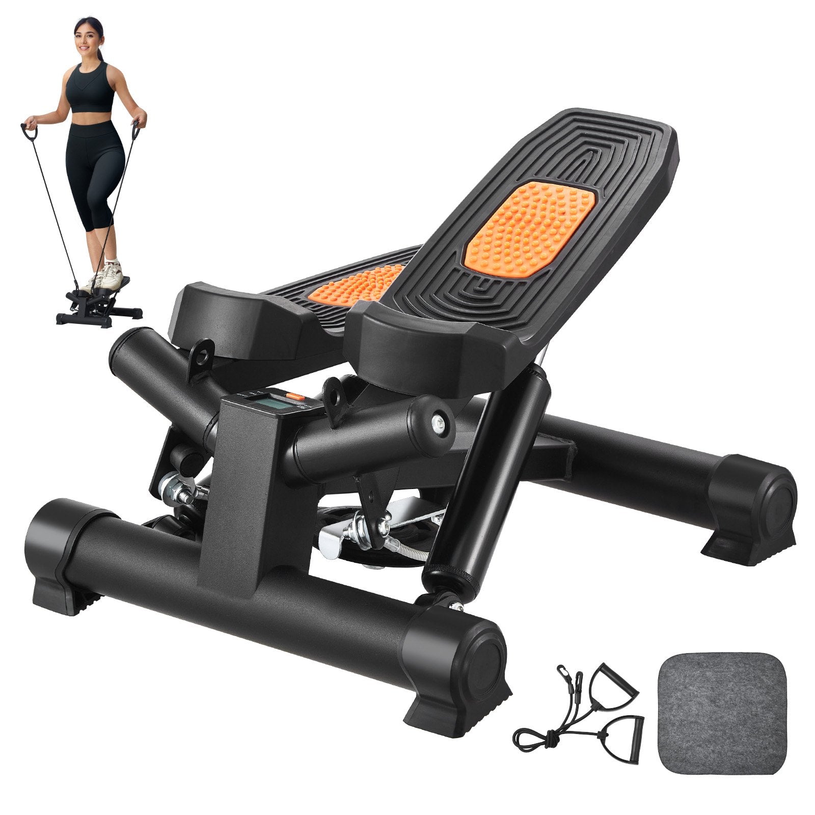 Gym & Training Step: VEVOR Stair Stepper for Exercise at Home Mini Twist Stepper Resistance Band