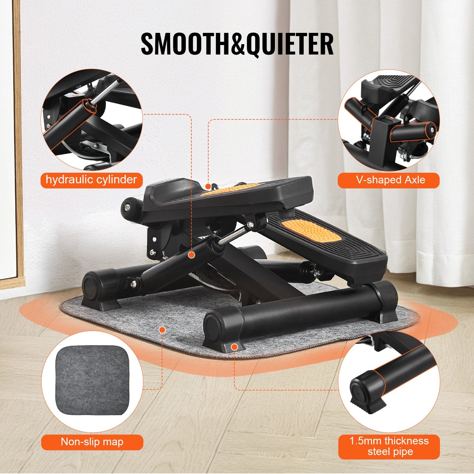 Gym & Training Step: VEVOR Stair Stepper for Exercise at Home Mini Twist Stepper Resistance Band