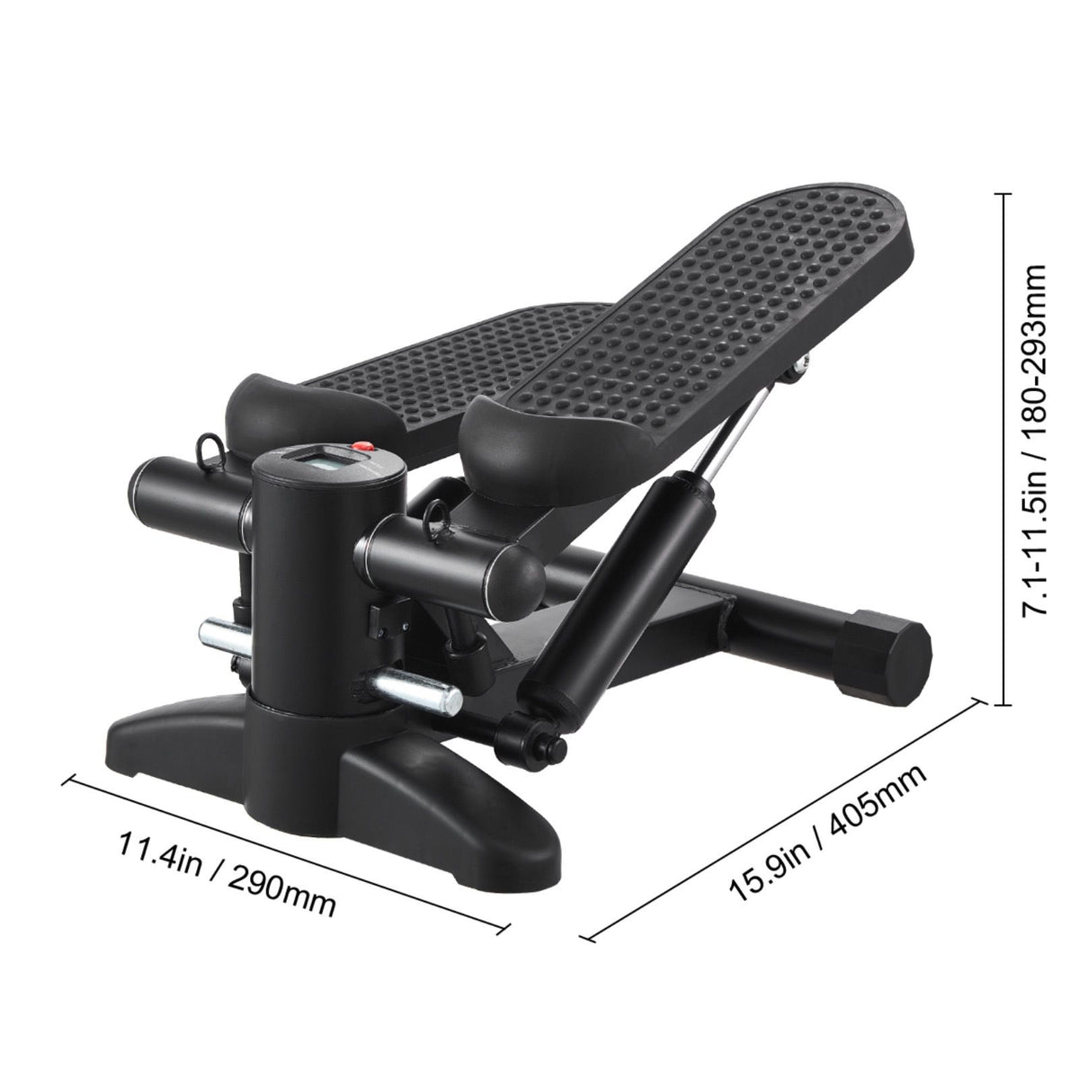 Stair Stepper, Mini Stepper for Exercise at Home, Hydraulic Fitness Stepper with Resistance Bands, Full Body Workout Cardio Equipment, Stair Climber with LCD Monitor, 330LBS Load Capacity