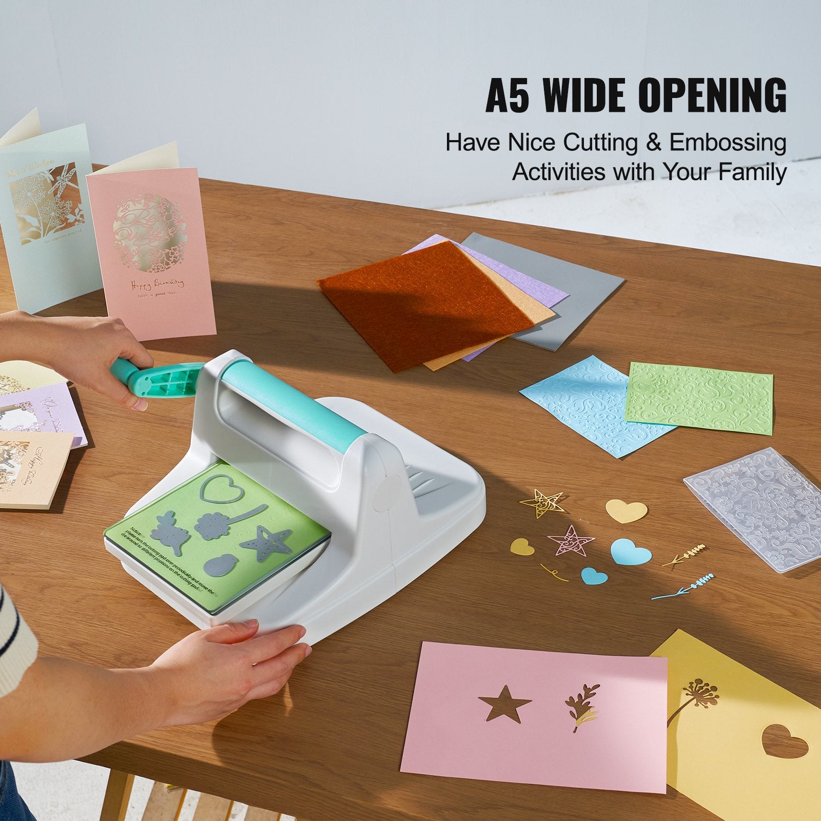 Cutters: VEVOR Manual Die Cutting Embossing Machine 6" Opening For Art Craft Scrapbooking