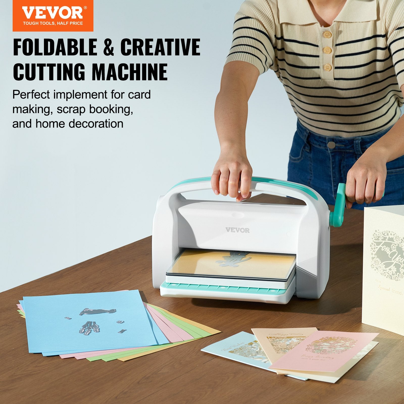 Cutters: VEVOR Manual Die Cutting Embossing Machine 9" Opening For Art Craft Scrapbooking