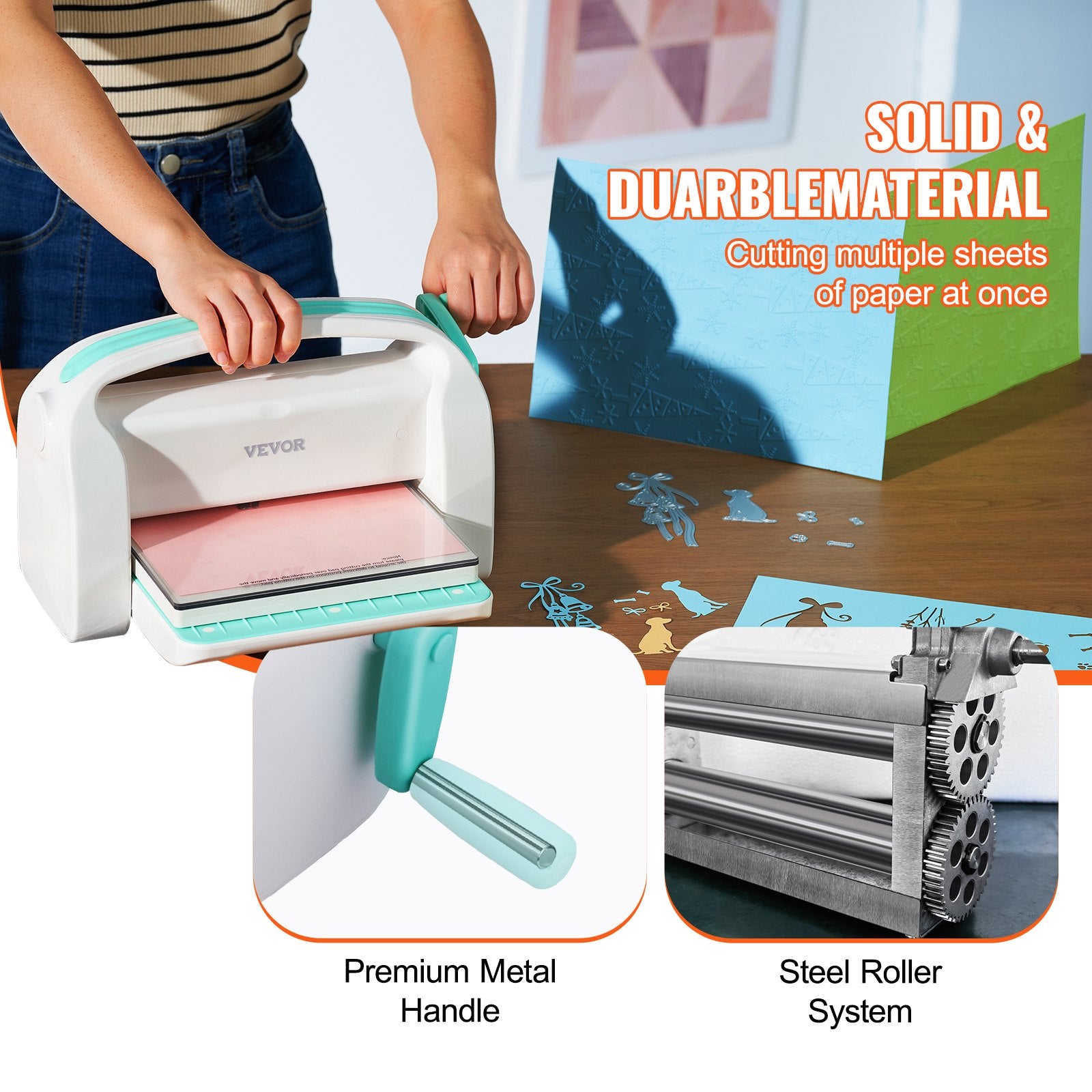 Cutters: VEVOR Manual Die Cutting Embossing Machine 9" Opening For Art Craft Scrapbooking