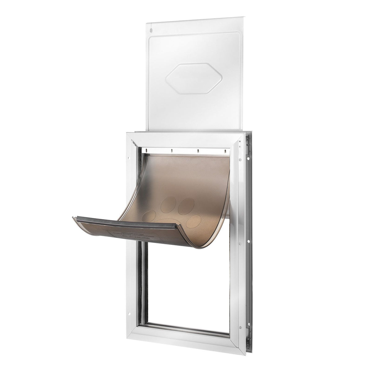 Pet Door, 33.7 x 50.9 cm Aluminum Frame with Lock and Flap System, Weatherproof Doggy Door, Easy to Install in Interior or Exterior Doors, Pet Door Suitable for Cat Doggie Kitties (White-L)