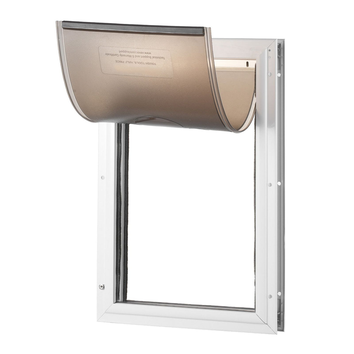 Pet Door, 21 x 30.3 cm Aluminum Frame with Lock and Flap System, Weatherproof Doggy Door, Easy to Install in Interior or Exterior Doors, Pet Door Suitable for Cat Doggie Kitties (White-Small)