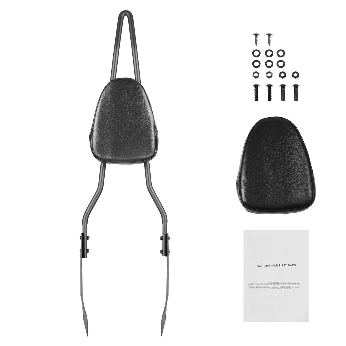 Motorcycle Backrest Sissy Bar, Compatible With Harley-Davidson Dyna Street Glide Road Glide Road King, 730mm Height Detachable Passenger Backrest, For Motorcycles, Black