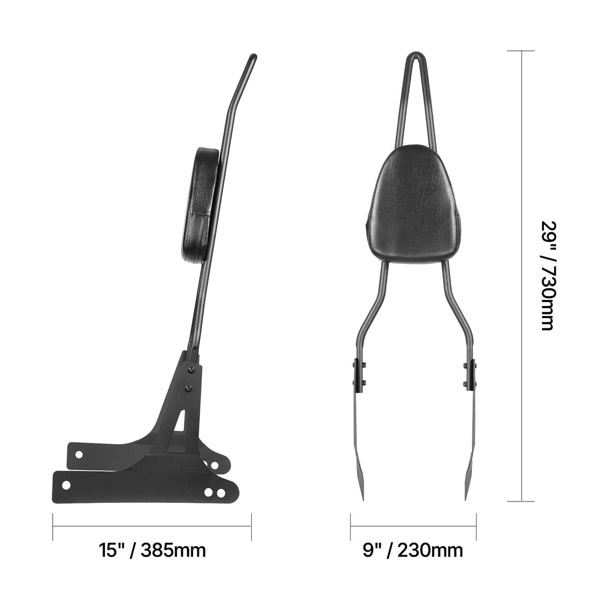 Motorcycle Backrest Sissy Bar, Compatible With Harley-Davidson Dyna Street Glide Road Glide Road King, 730mm Height Detachable Passenger Backrest, For Motorcycles, Black