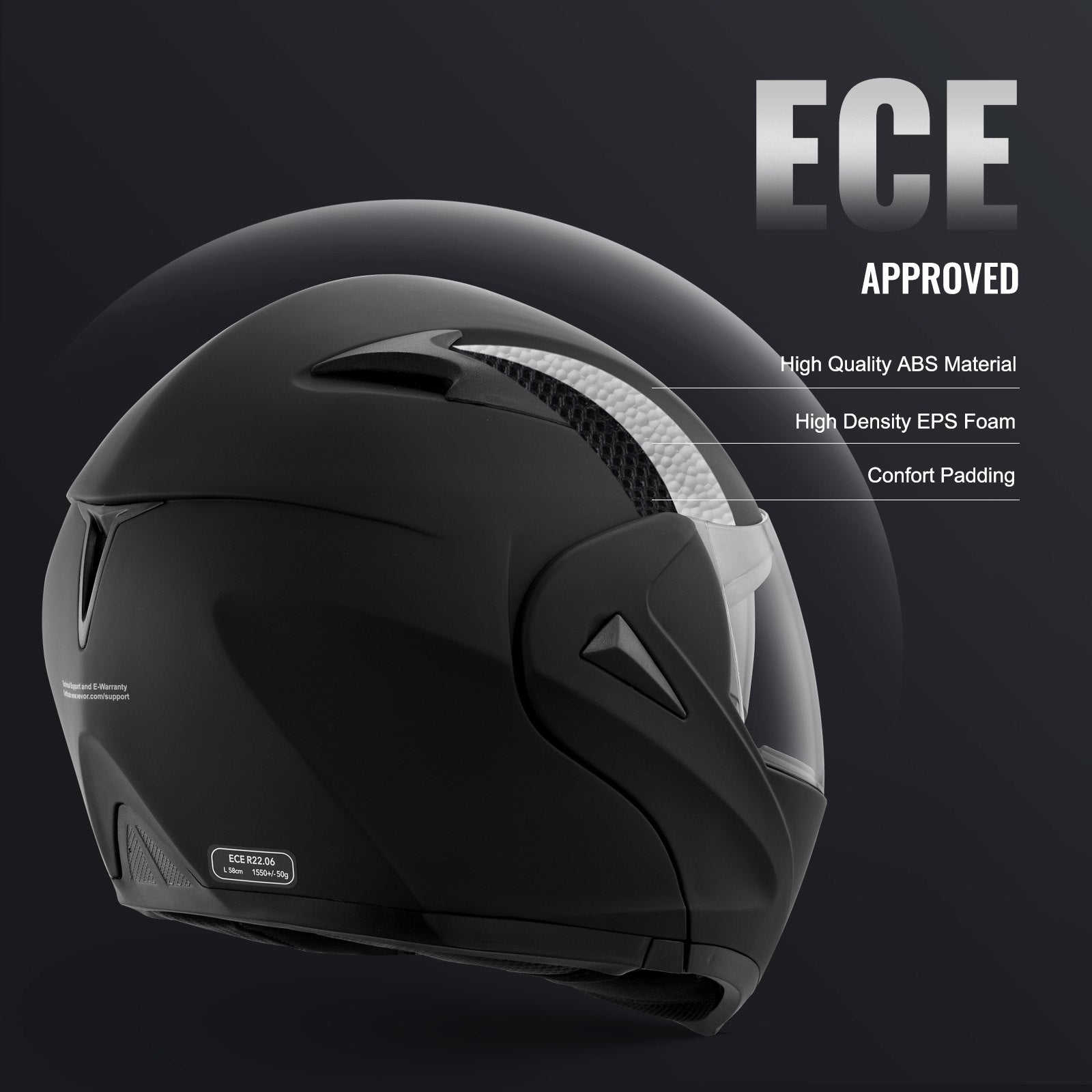 Bicycle Helmets: VEVOR Unmasked Motorcycle Helmet Motocross Helmet with Bluetooth Communication