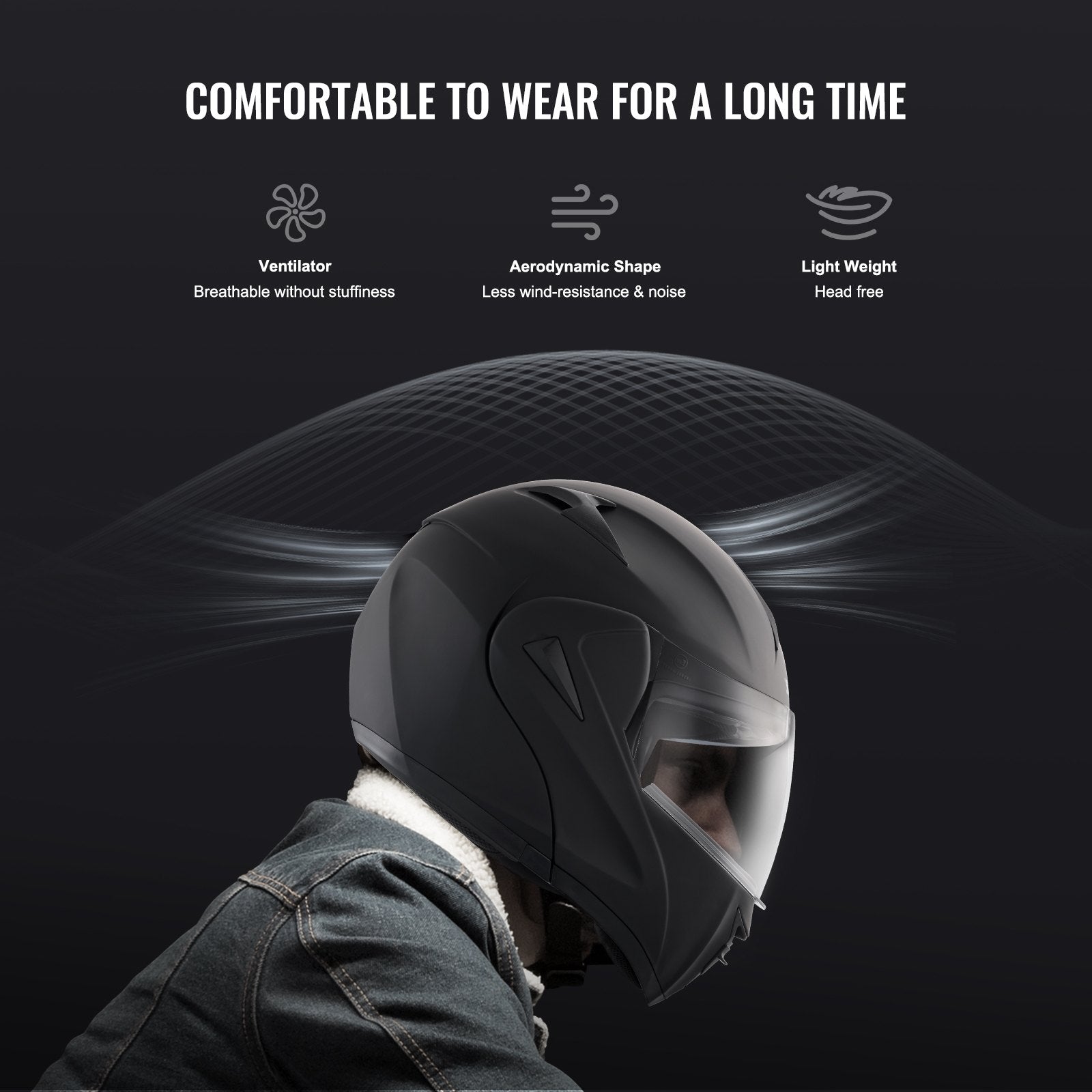 Bicycle Helmets: VEVOR Unmasked Motorcycle Helmet Motocross Helmet with Bluetooth Communication