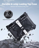 Bicycle Bags: VEVOR Motorcycle Top Case, Universal Aluminum Alloy Motorbike Tail Box with Leather Lining, 45L Waterproof Detachable Motorcycle Top Box with Lock & Back Cushion, Fit for 99% of Motorcycle Frames