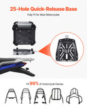 Bicycle Bags: VEVOR Motorcycle Top Case, Universal Aluminum Alloy Motorbike Tail Box with Leather Lining, 45L Waterproof Detachable Motorcycle Top Box with Lock & Back Cushion, Fit for 99% of Motorcycle Frames