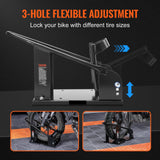 Bicycle Stands & Storage: VEVOR Motorcycle Wheel Chock, 816.5 kg Capacity Wheel Cradle Holder, Heavy-duty Steel Motorcycle Front Wheel Stand with 3 Adjustable Holes, For 381-533.4 mm Off-Road Motorcycles, Standard Motorcycles