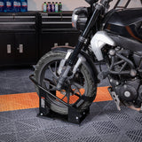 Bicycle Stands & Storage: VEVOR Motorcycle Wheel Chock, 816.5 kg Capacity Wheel Cradle Holder, Heavy-duty Steel Motorcycle Front Wheel Stand with 3 Adjustable Holes, For 381-533.4 mm Off-Road Motorcycles, Standard Motorcycles