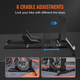 Scooter Accessories: VEVOR Motorcycle Wheel Chock Upright, 816.5 kg Capacity, Heavy-duty Steel Motorcycle Front Wheel Stand with 6 Adjustable Holes, For 381-558.8 mm Off-Road Motorcycles, Standard Motorcycles