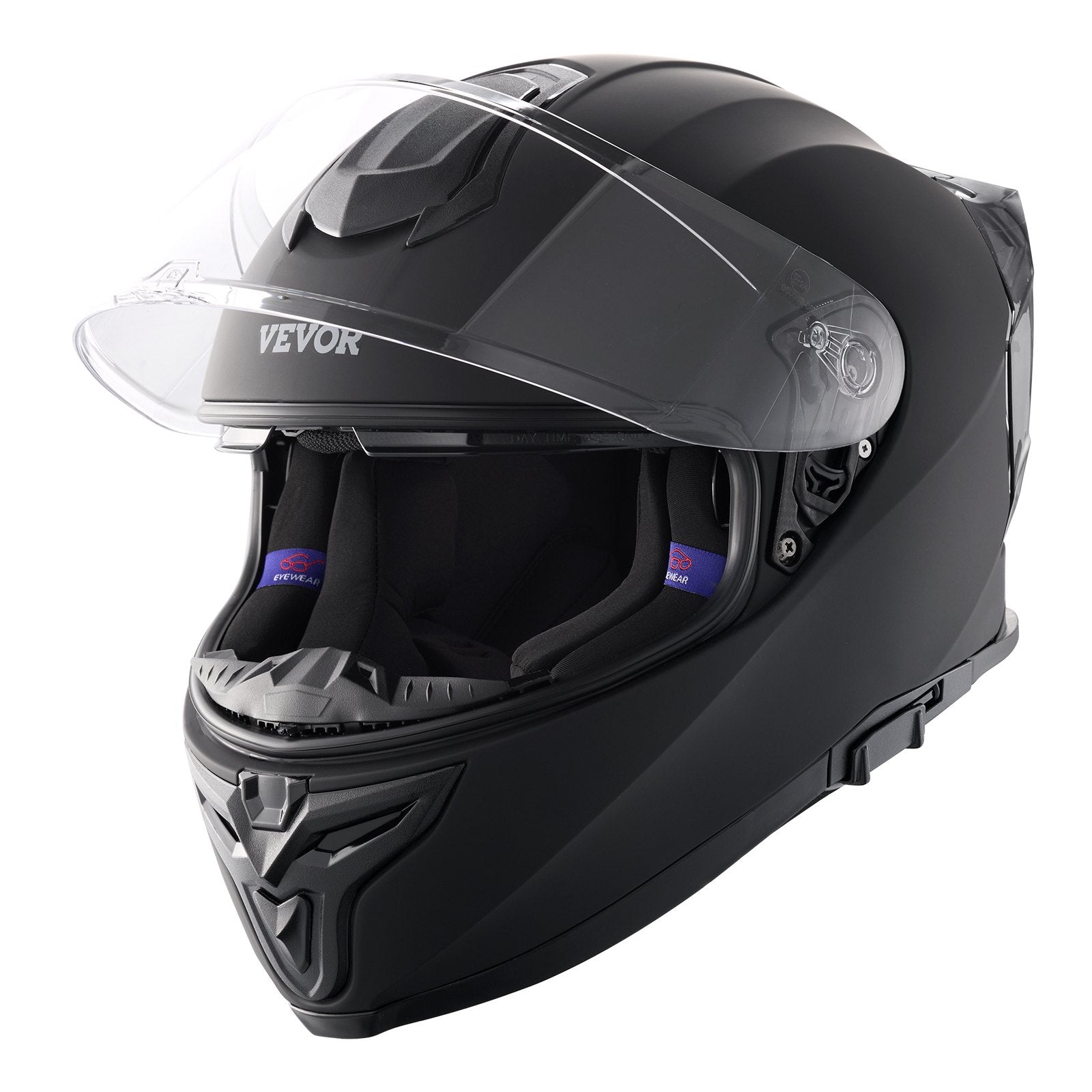 Bicycle Helmets: VEVOR Full Face Motorcycle Helmet Motocross Helmet with Bluetooth Slot