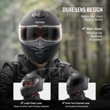 Bicycle Helmets: VEVOR Full Face Motorcycle Helmet Motocross Helmet with Bluetooth Slot