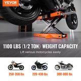 Automotive Lifts & Hoists: VEVOR Motorcycle Lift Scissor Jack Stand 1100 Lb with Saddle ATV Lift Dirt Bike