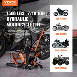 Automotive Lifts & Hoists: VEVOR Motorcycle Hydraulic Pump Jack 1500 LBS ATV Dirt Bike Stand