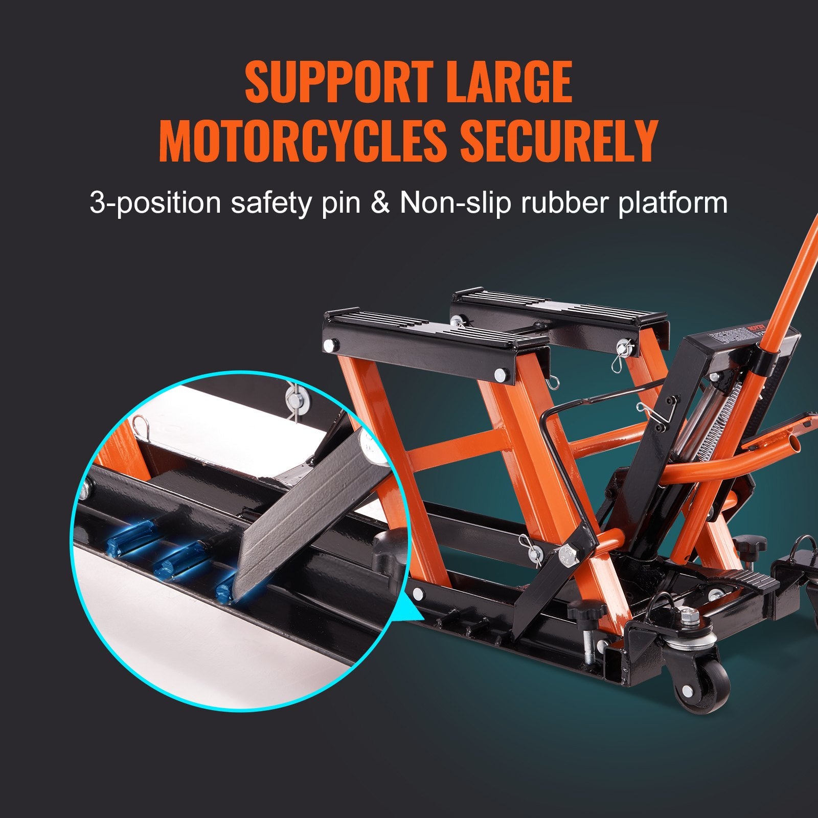 Automotive Lifts & Hoists: VEVOR Motorcycle Hydraulic Pump Jack 1500 LBS ATV Dirt Bike Stand