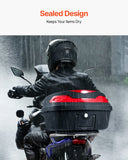 Automotive Decor: VEVOR 48L Motorcycle Top Case Universal Motorbike Tail with Reflective Panel