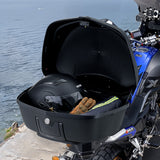 Automotive Decor: VEVOR 48L Motorcycle Top Case Universal Motorbike Tail with Reflective Panel
