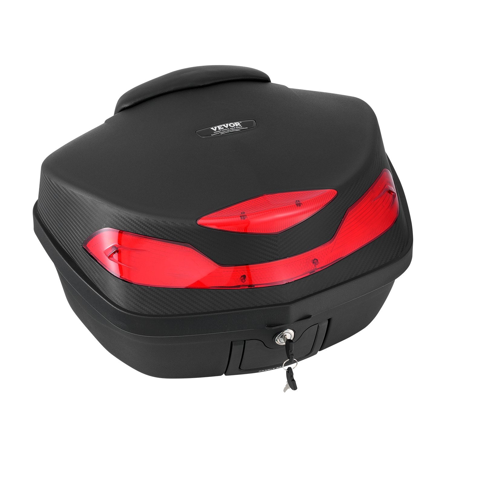 Automotive Decor: VEVOR 48L Motorcycle Top Case Universal Motorbike Tail with Reflective Panel