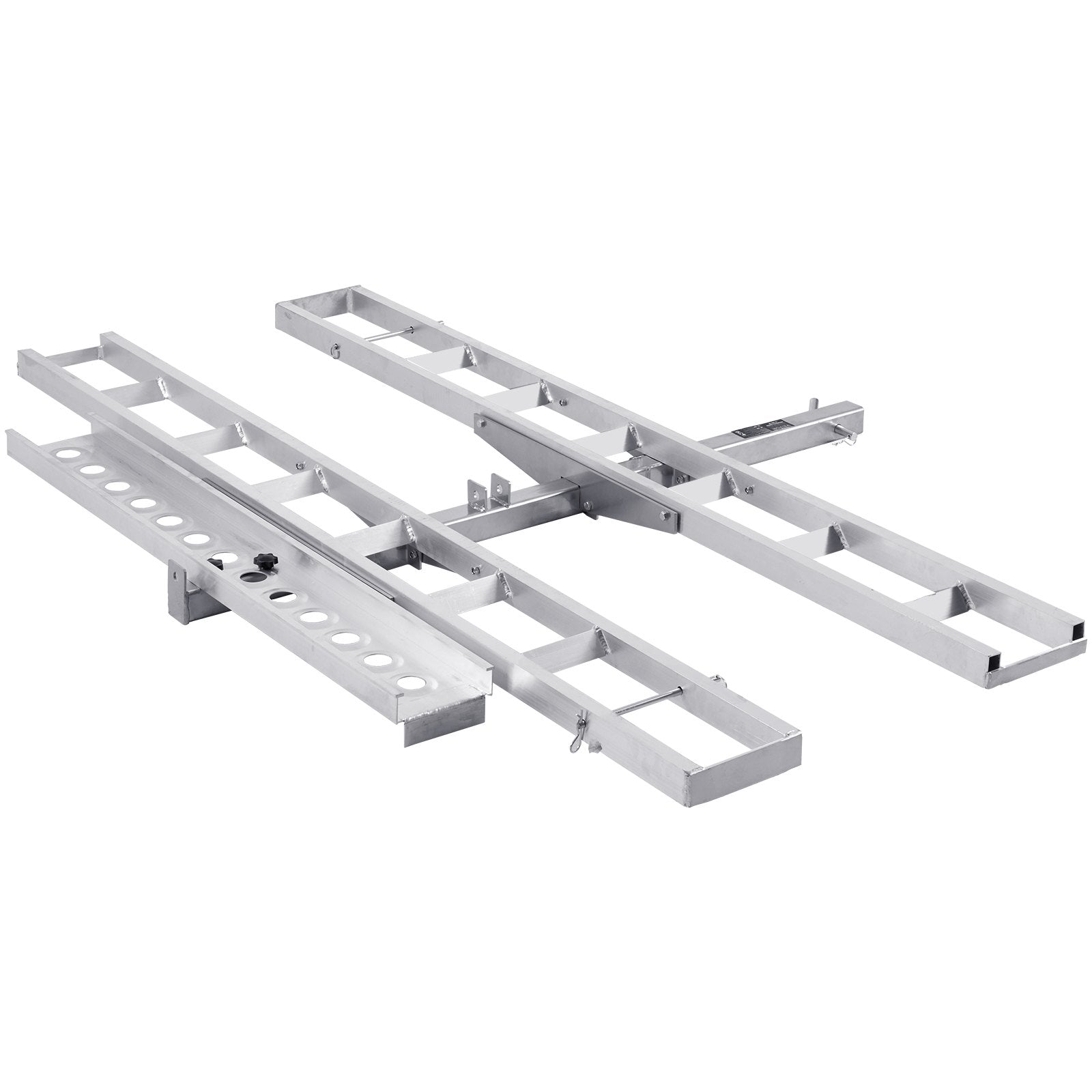 Motorcycle Carrier, 2-Bike 272.15KGS Aluminum Motorcycle Carrier Hitch Mount, Loading Ramp, Scooter Dirt Bike Trailer Hauler, Ratchet Straps and Stabilizer, for Car, Truck with 2" Hitch Receiver