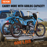 Bicycle Stands & Storage: VEVOR Motorcycle Carrier, 2-Bike 272.15KGS Aluminum Motorcycle Carrier Hitch Mount, Loading Ramp, Scooter Dirt Bike Trailer Hauler, Ratchet Straps and Stabilizer, for Car, Truck with 2" Hitch Receiver
