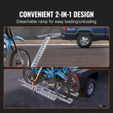 Bicycle Stands & Storage: VEVOR Motorcycle Carrier, 2-Bike 272.15KGS Aluminum Motorcycle Carrier Hitch Mount, Loading Ramp, Scooter Dirt Bike Trailer Hauler, Ratchet Straps and Stabilizer, for Car, Truck with 2" Hitch Receiver