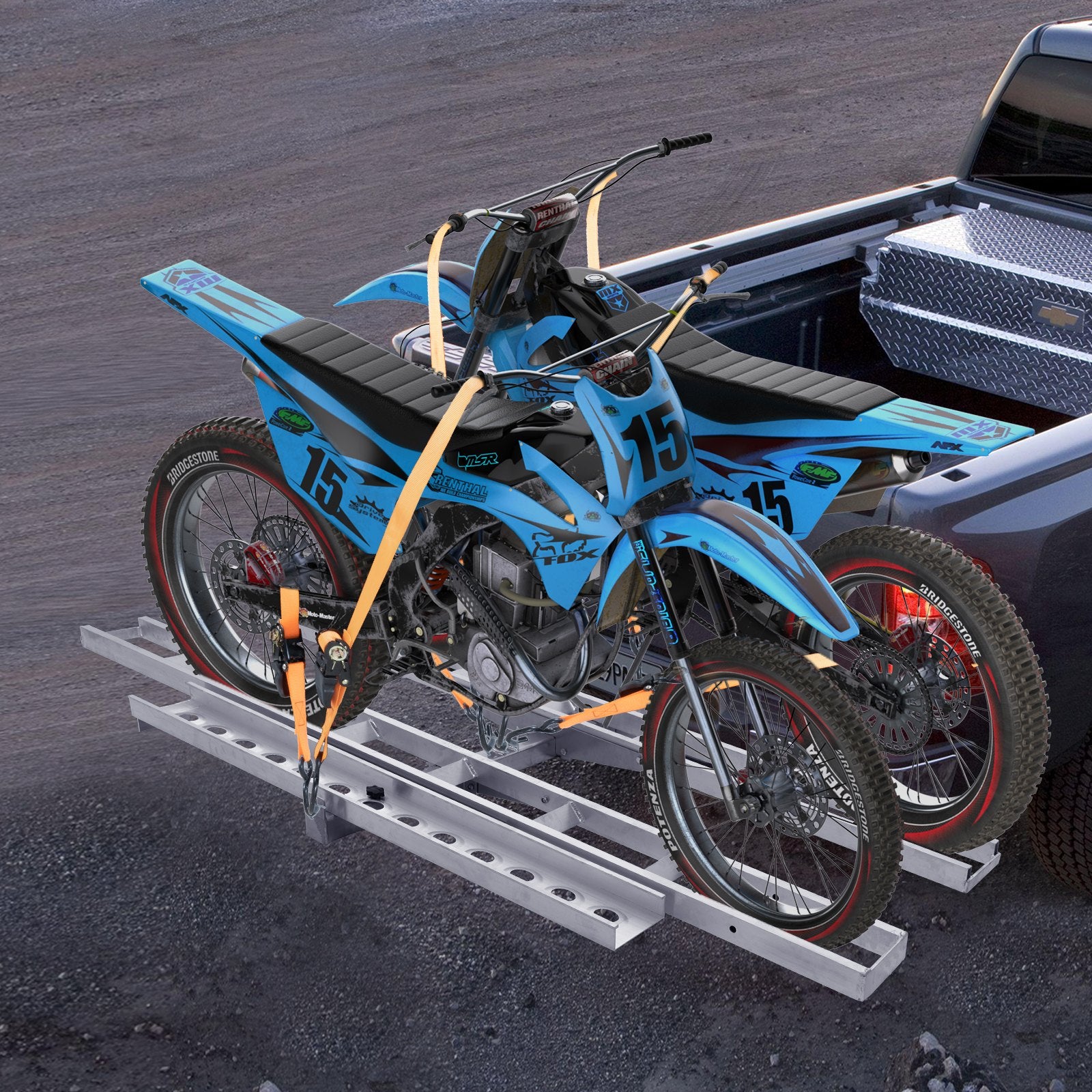 Motorcycle Carrier, 2-Bike 272.15KGS Aluminum Motorcycle Carrier Hitch Mount, Loading Ramp, Scooter Dirt Bike Trailer Hauler, Ratchet Straps and Stabilizer, for Car, Truck with 2" Hitch Receiver