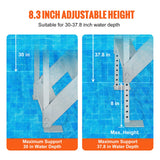 Swimming Pools: VEVOR Dock Ladder 4 Step, Dock Stairs 30''-38'' Adjustable Height, 227 kgs Load Capacity, Aluminum Pontoon Boat Ladder with Dual Handrails & Nonslip Mat for Ship/Lake/Pool/Marine Boarding