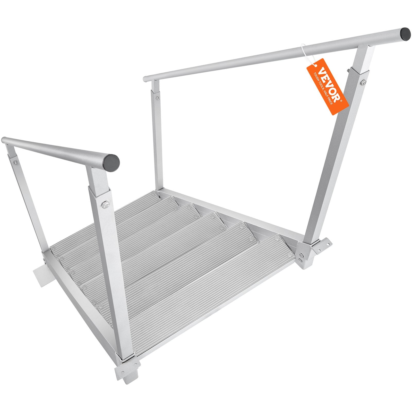Boating Accessories: VEVOR Dock Ladder, 1.09 m-1.29 m Adjustable Height, 227 kg Load Capacity, Aluminum Alloy 6 Steps Pontoon Boat Ladder with Dual Handrails & Nonslip Mat, Ideal for Ship/Lake/Pool/Marine Boarding