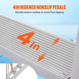 Boating Accessories: VEVOR Dock Ladder, 1.09 m-1.29 m Adjustable Height, 227 kg Load Capacity, Aluminum Alloy 6 Steps Pontoon Boat Ladder with Dual Handrails & Nonslip Mat, Ideal for Ship/Lake/Pool/Marine Boarding