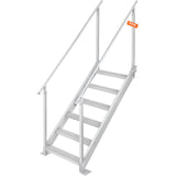 Boating Accessories: VEVOR Dock Ladder, 1.09 m-1.29 m Adjustable Height, 227 kg Load Capacity, Aluminum Alloy 6 Steps Pontoon Boat Ladder with Dual Handrails & Nonslip Mat, Ideal for Ship/Lake/Pool/Marine Boarding