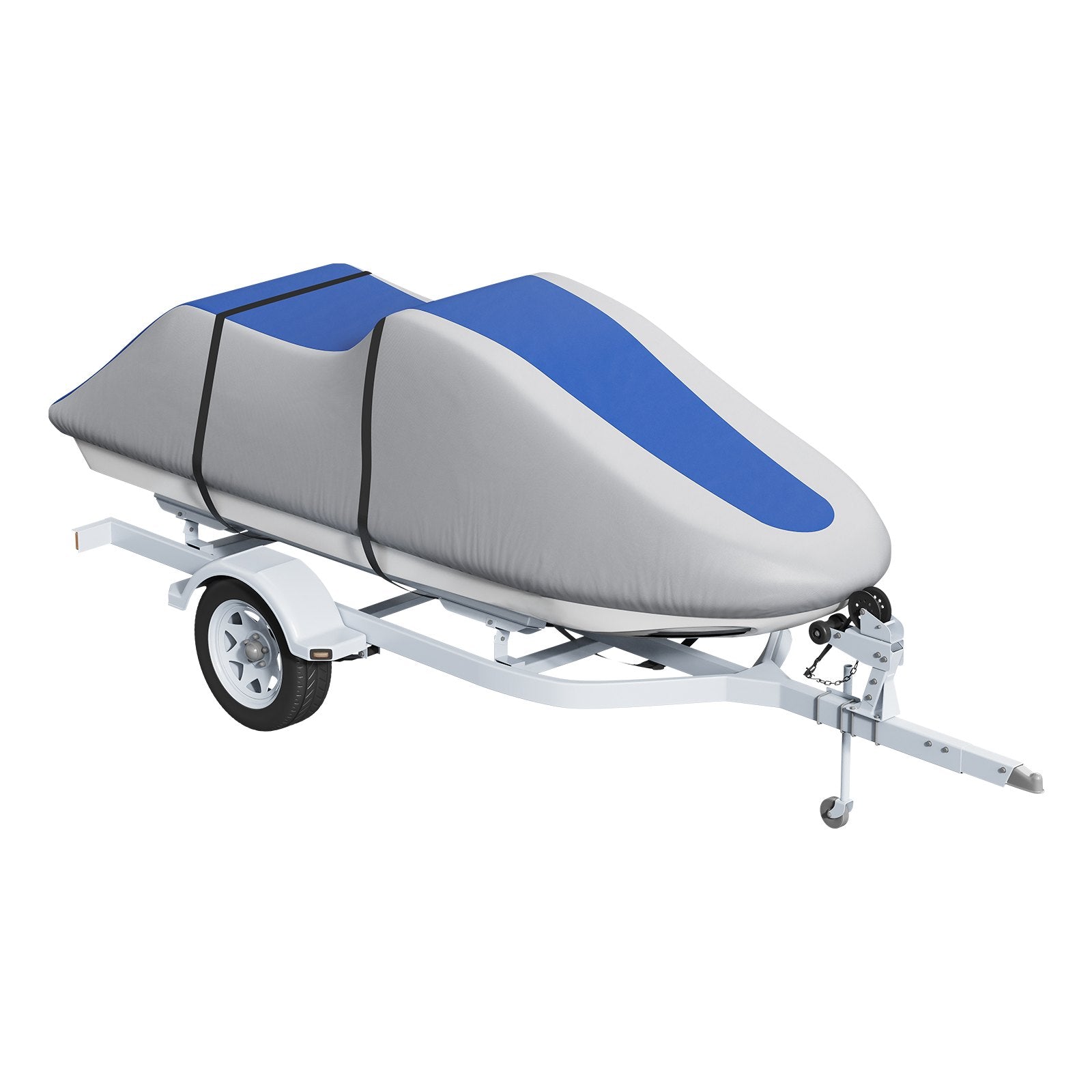 Boating Accessories: VEVOR Jet Ski Cover 320-342 cm Trailerable Waterproof PWC Cover, Heavy-duty 600D Marine Grade PU Oxford Fabric, UV Resistant Seadoo Cover with Buckle Straps, Personal Watercraft Covers, Grey+Blue