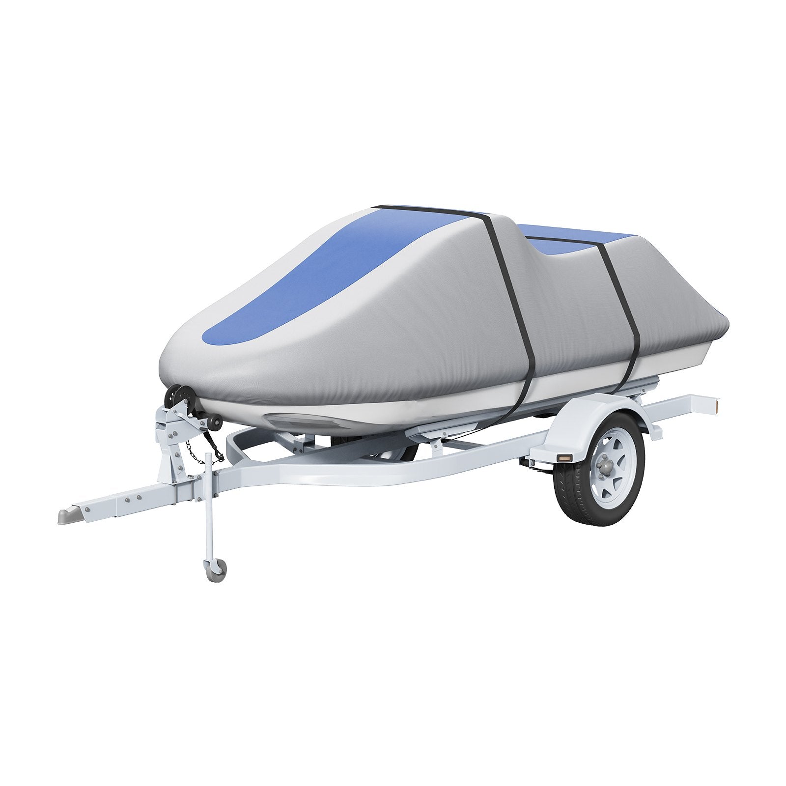 Boating Accessories: VEVOR Jet Ski Cover 320-342 cm Trailerable Waterproof PWC Cover, Heavy-duty 600D Marine Grade PU Oxford Fabric, UV Resistant Seadoo Cover with Buckle Straps, Personal Watercraft Covers, Grey+Blue