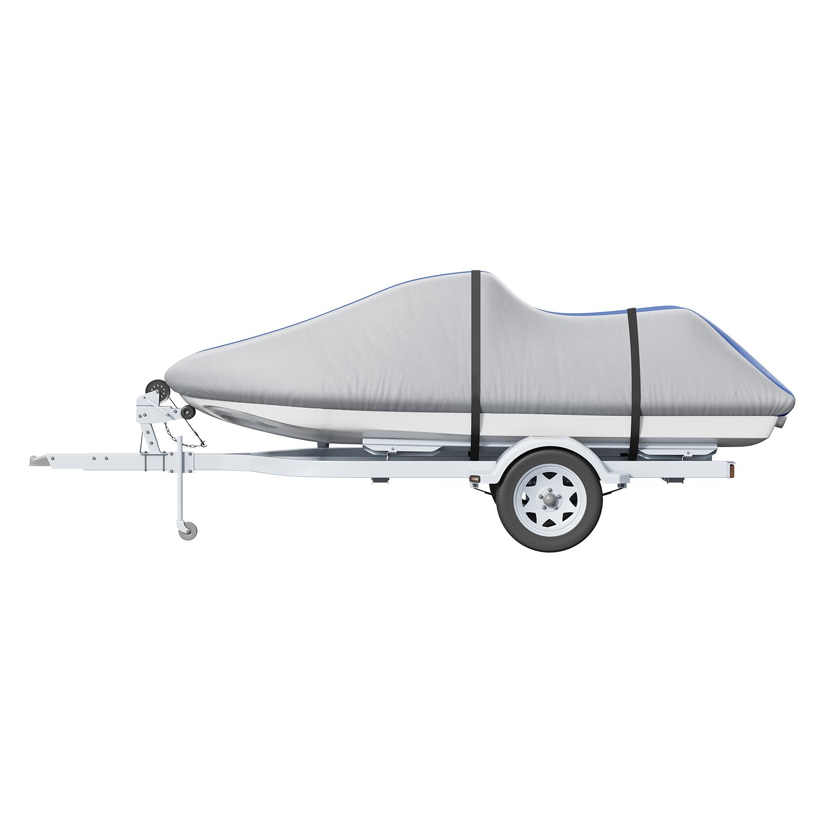 Boating Accessories: VEVOR Jet Ski Cover 320-342 cm Trailerable Waterproof PWC Cover, Heavy-duty 600D Marine Grade PU Oxford Fabric, UV Resistant Seadoo Cover with Buckle Straps, Personal Watercraft Covers, Grey+Blue