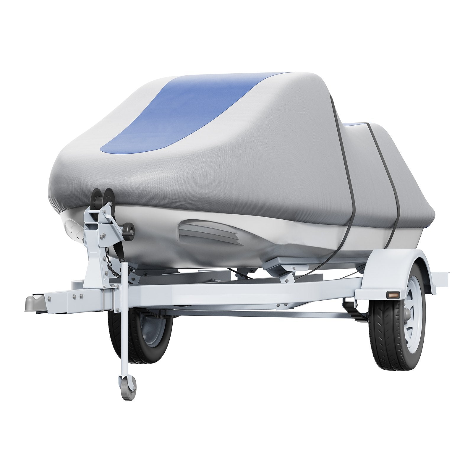Boating Accessories: VEVOR Jet Ski Cover 320-342 cm Trailerable Waterproof PWC Cover, Heavy-duty 600D Marine Grade PU Oxford Fabric, UV Resistant Seadoo Cover with Buckle Straps, Personal Watercraft Covers, Grey+Blue