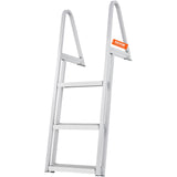 Ladders & Scaffolding: VEVOR Dock Ladder, Removable 3 Steps, 159 kg Load Capacity, Aluminum Alloy Pontoon Boat Ladder with 101.6 mm Wide Step & Nonslip Rubber Mat, Easy to Install for Ship/Lake/Pool/Marine Boarding