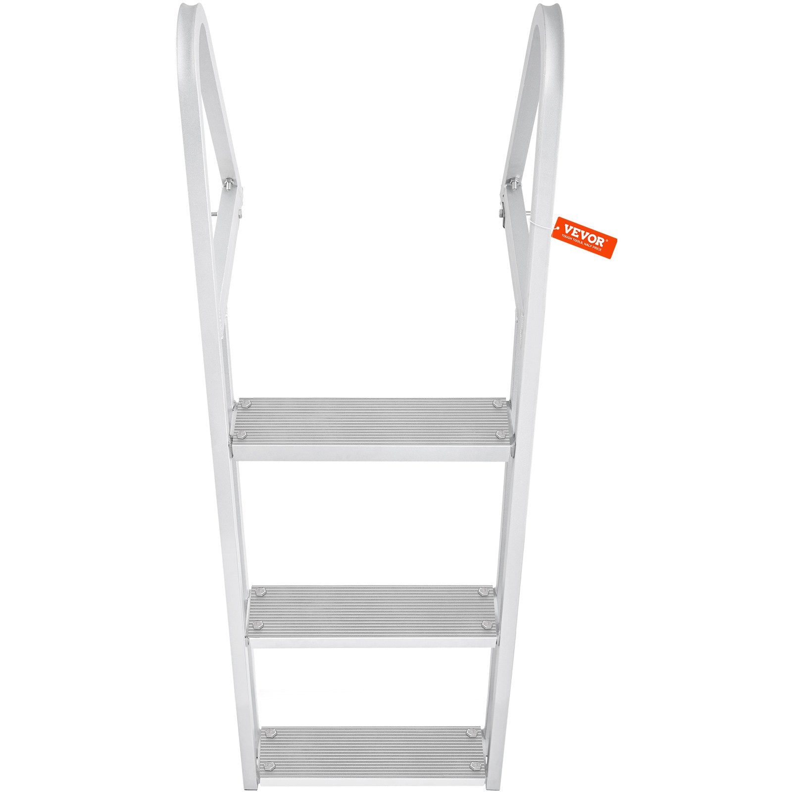 Ladders & Scaffolding: VEVOR Dock Ladder, Removable 3 Steps, 159 kg Load Capacity, Aluminum Alloy Pontoon Boat Ladder with 101.6 mm Wide Step & Nonslip Rubber Mat, Easy to Install for Ship/Lake/Pool/Marine Boarding